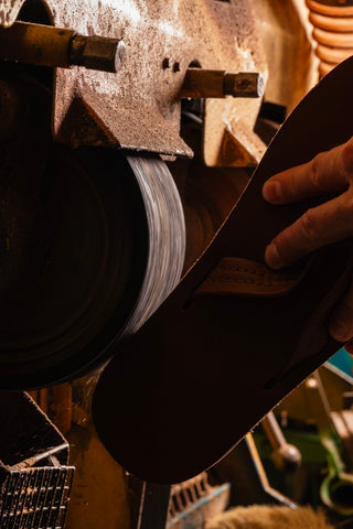 Craftsman at work making Southern Polished Sandals