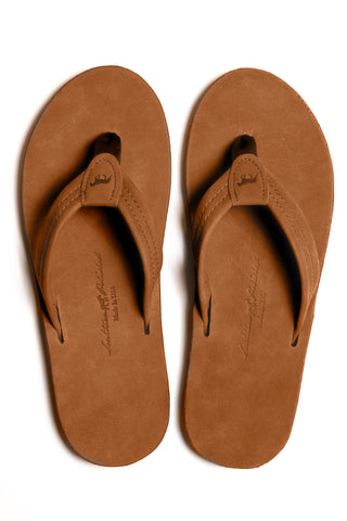 The Fulton - Nubuck Leather Sandal in Rusty Brown