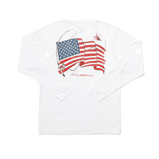 Old Glory Long Sleeve Pocket Tee White