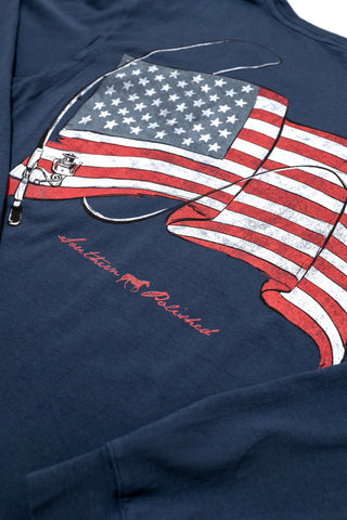 Old Glory Long Sleeve Pocket Tee Navy