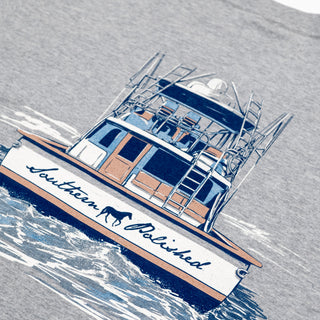 Charter Boat Long Sleeve Pocket Tee Heather