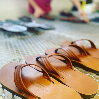 Southern Polished sandals at the factory
