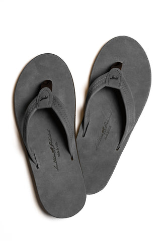 The Knox - Nubuck Leather Sandal in Smokey Gray