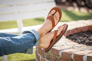 Man wearing  SP Leather Sandals, made in the USA