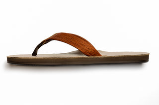 The Monroe - Nubuck Leather Sandal in Sahara and Pebbled Chestnut